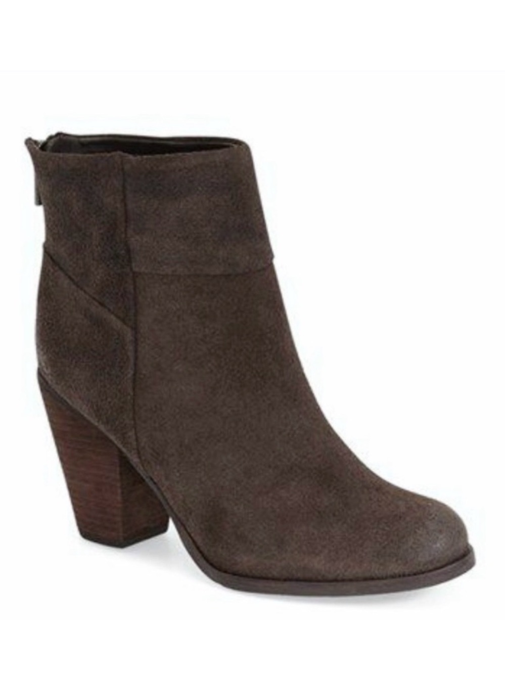 Arturo Chiang Hadley Suede Stacked Heel Ankle Boot Size 8.5M